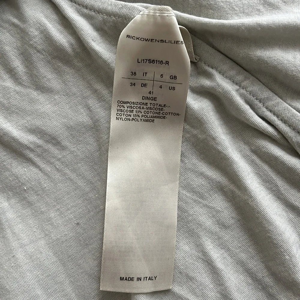 Rick Owens Lilies draped halter tunic in blue grey dinge colorway, US4. - Picture 3 of 7